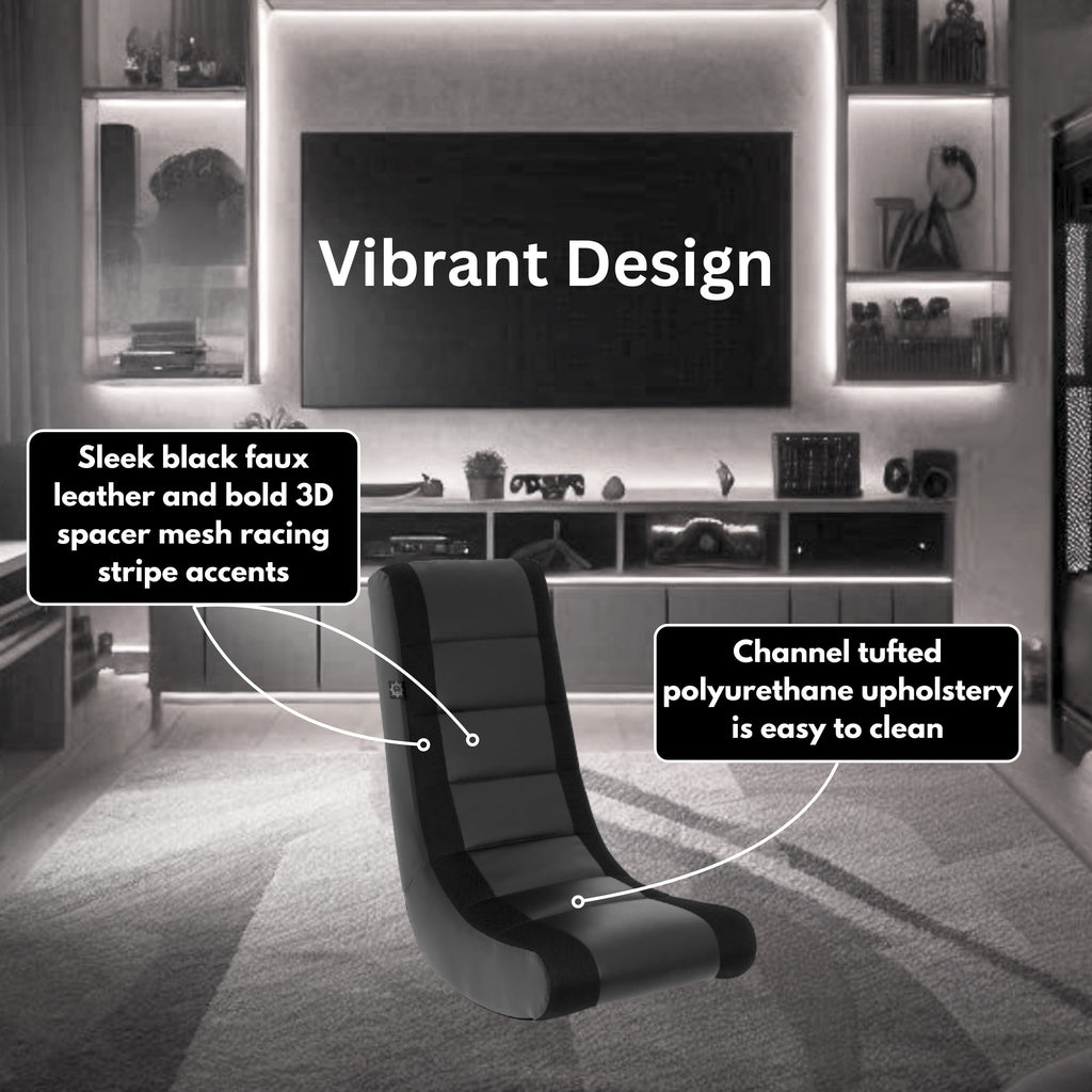 Level Up Your Gaming Experience: Classic Video Rocker Floor Chair for Kids & Teens! 🎮🖤 #GamingChair #Comfort #KidsGaming