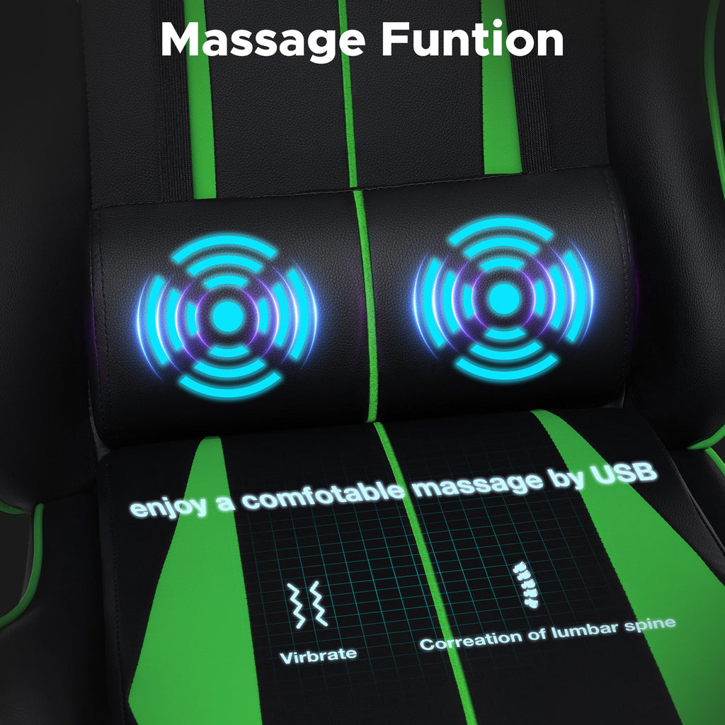 Level Up Your Gaming Experience: Ultimate Massage Gaming Chair with Footrest & Ergonomic Comfort! 🎮✨