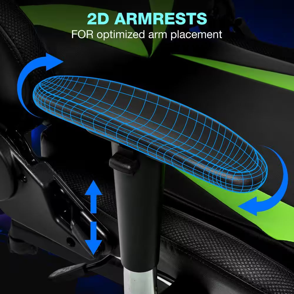Level up your gaming setup with our sleek Green Faux Leather Massage Reclining Chair! 🎮✨ Enjoy Bluetooth speakers and adjustable armrests for ultimate comfort! #GamingChair #ErgonomicDesign #BluetoothSpeakers