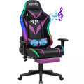 Level up your gaming experience with our Purple Faux Leather Massage LED Reclining Chair! 🎮✨ Enjoy Bluetooth speakers and adjustable armrests for ultimate comfort! 💜🛋️ #GamingChair #Ergonomic #GameOn