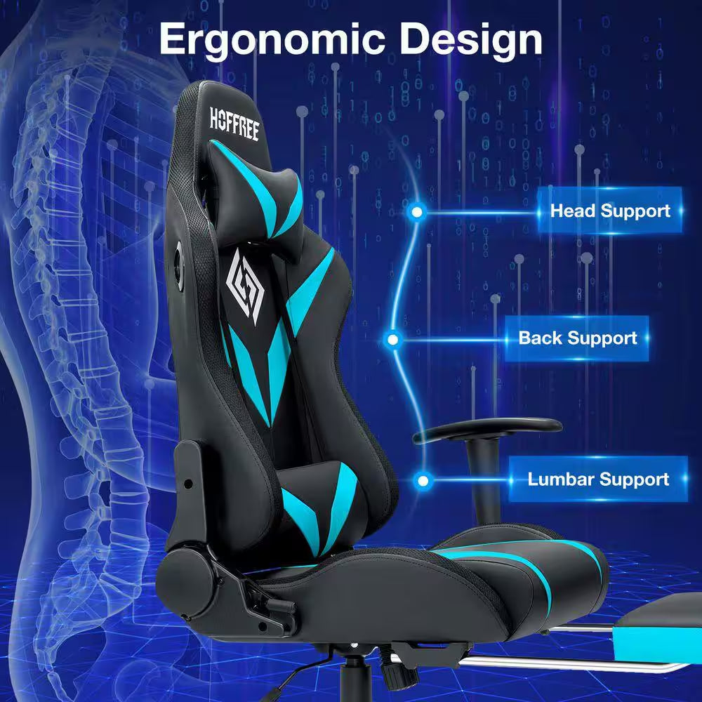 Level up your gaming experience with our stylish Blue Faux Leather Massage Reclining Chair! 🎮✨ Featuring Bluetooth speakers and adjustable armrests for ultimate comfort! #GamingChair #ErgonomicDesign #BluetoothSpeakers