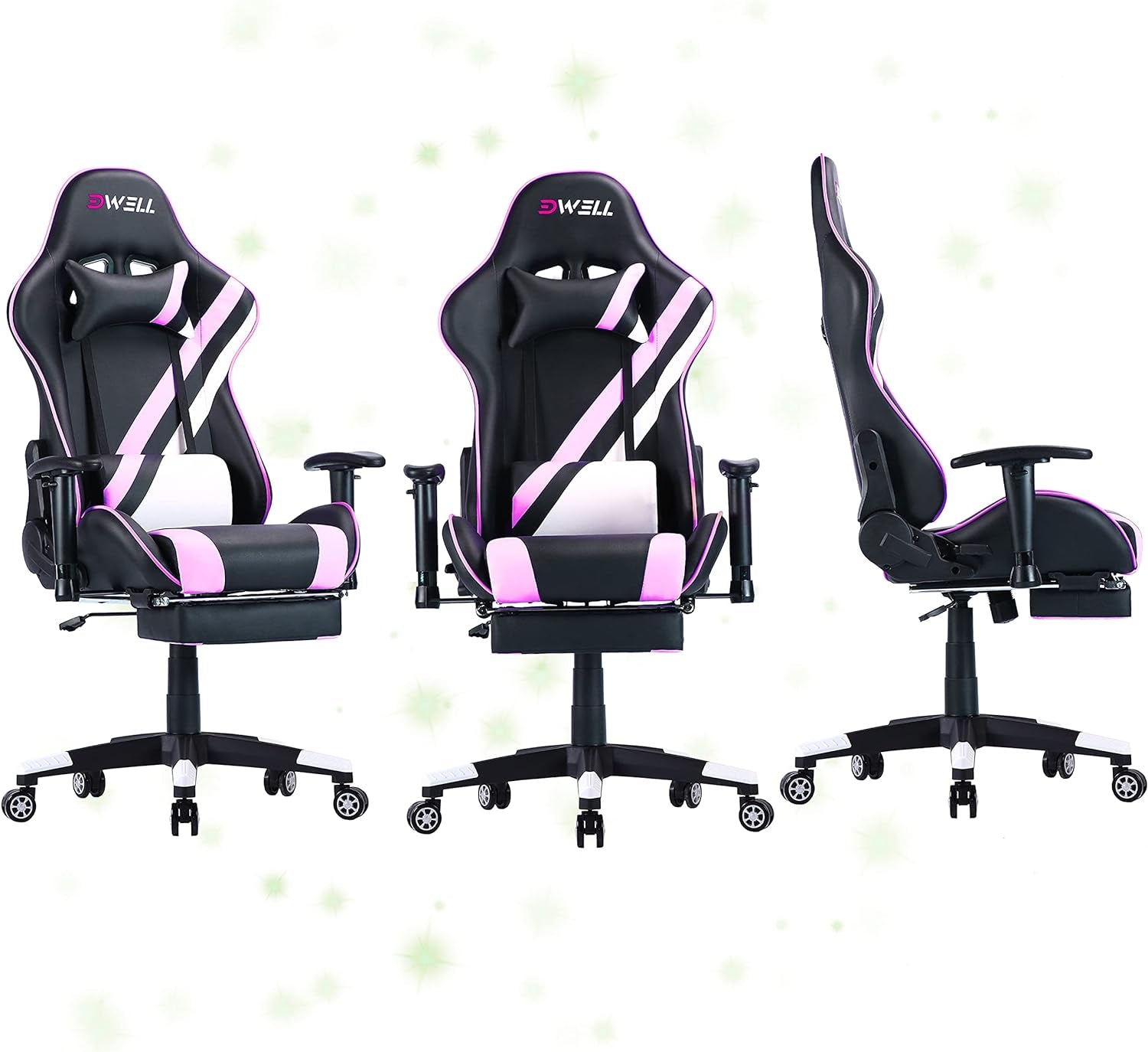 Transform Your Gaming Experience with Our Chic Pink Gaming Chair! 🎮💖 Ergonomic Comfort & Adjustable Footrest Await! #GamerLife #GamingChair