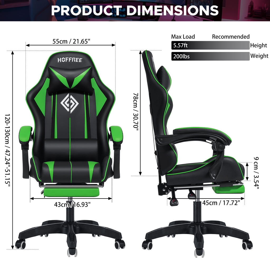 Level Up Your Gaming Experience: Ultimate Massage Gaming Chair with Footrest & Ergonomic Comfort! 🎮✨