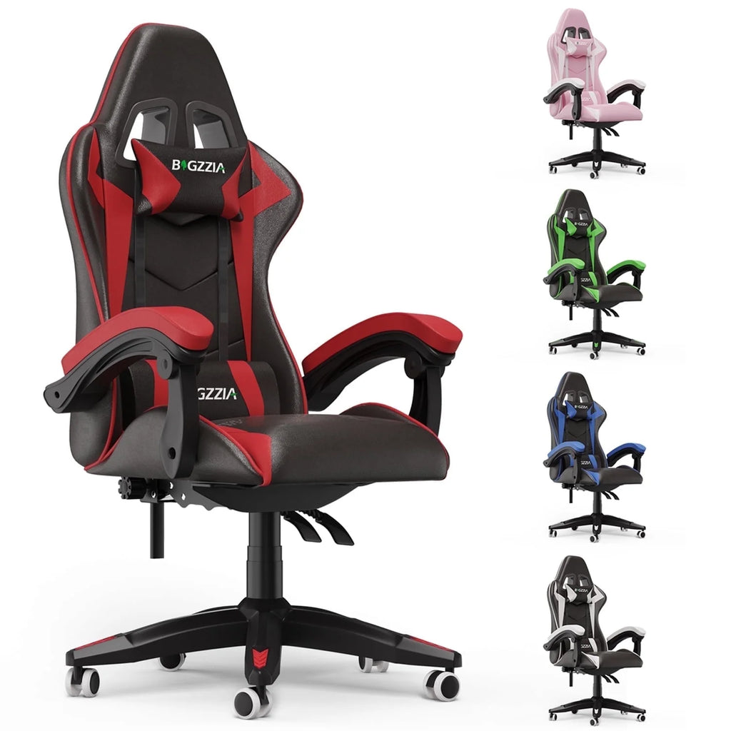 High-Back Gaming Chair Computer Racing Chair with Headrest and Lumbar Support for Back Pain, Pink