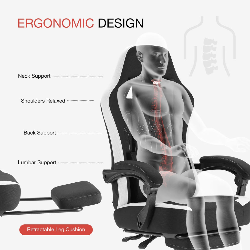 Gaming Chair, Office Chair High Back Computer Chair Executive Ergonomic Adjustable Swivel Task Chair, Black