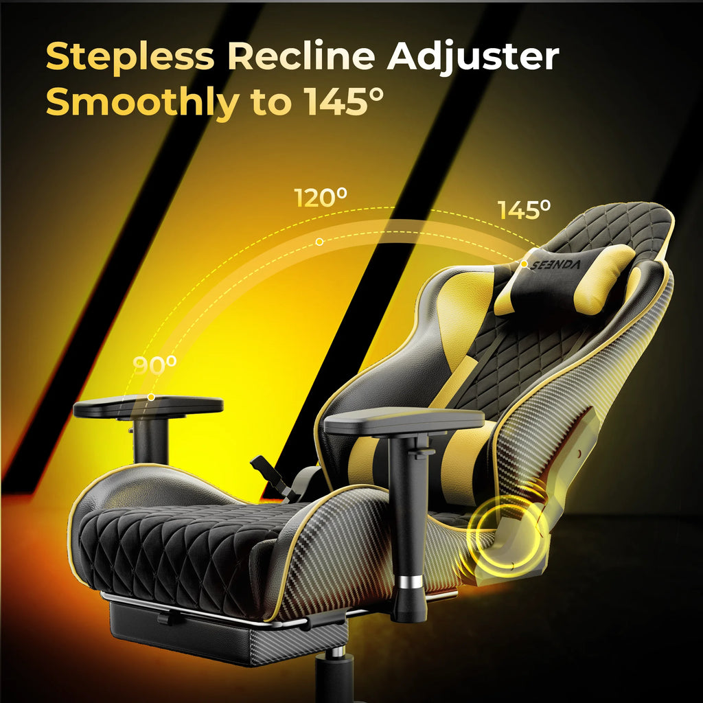 Gcpro-10 Big and Tall Gaming Chair, All-In-One Comfort Featuring a Retractable Footrest, High-Back Ergonomic Design, and Fully Adjustable Lumbar & Head Support