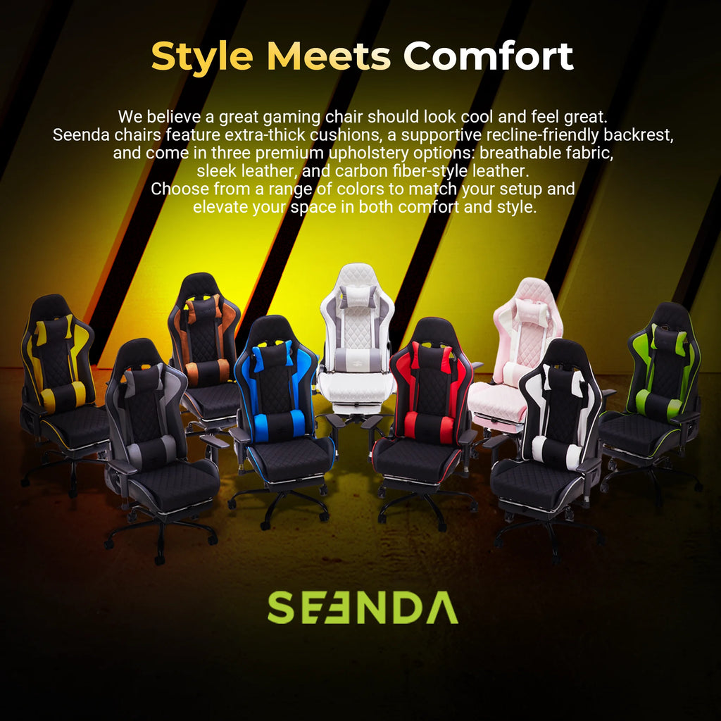 Gcpro-10 Big and Tall Gaming Chair, All-In-One Comfort Featuring a Retractable Footrest, High-Back Ergonomic Design, and Fully Adjustable Lumbar & Head Support