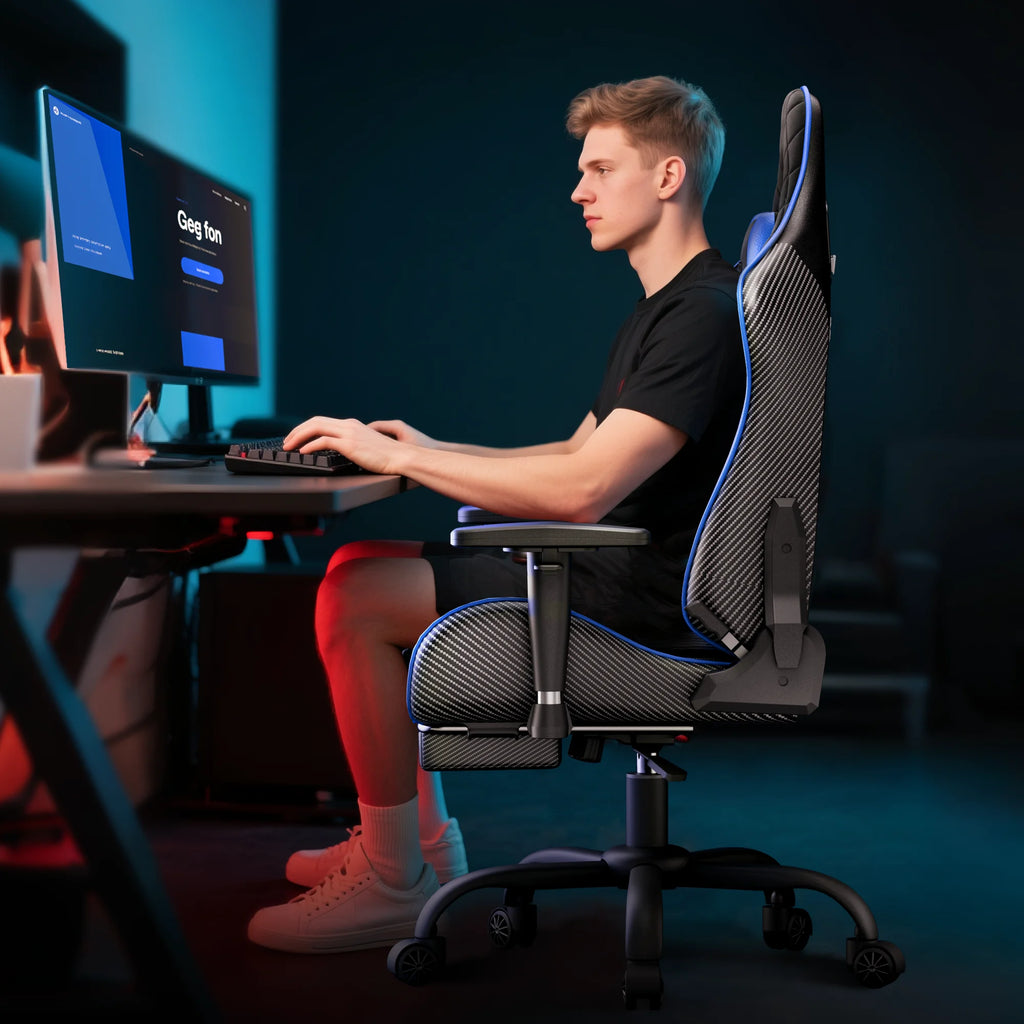 Gcpro-10 Gaming Chair, Big and Tall Video Game Chair with Footrest, High Back Ergonomic Computer Desk Chair Height Adjustable with Headrest and Lumbar Support