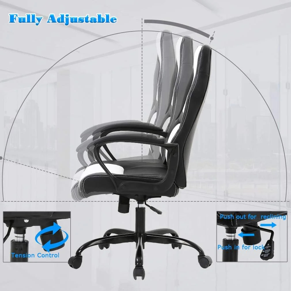 Upgrade your gaming experience with our stylish White PU Leather & Mesh Racing Chair! 🏎️💨 Enjoy ultimate comfort and support while you play! #GamingChair #RacingStyle