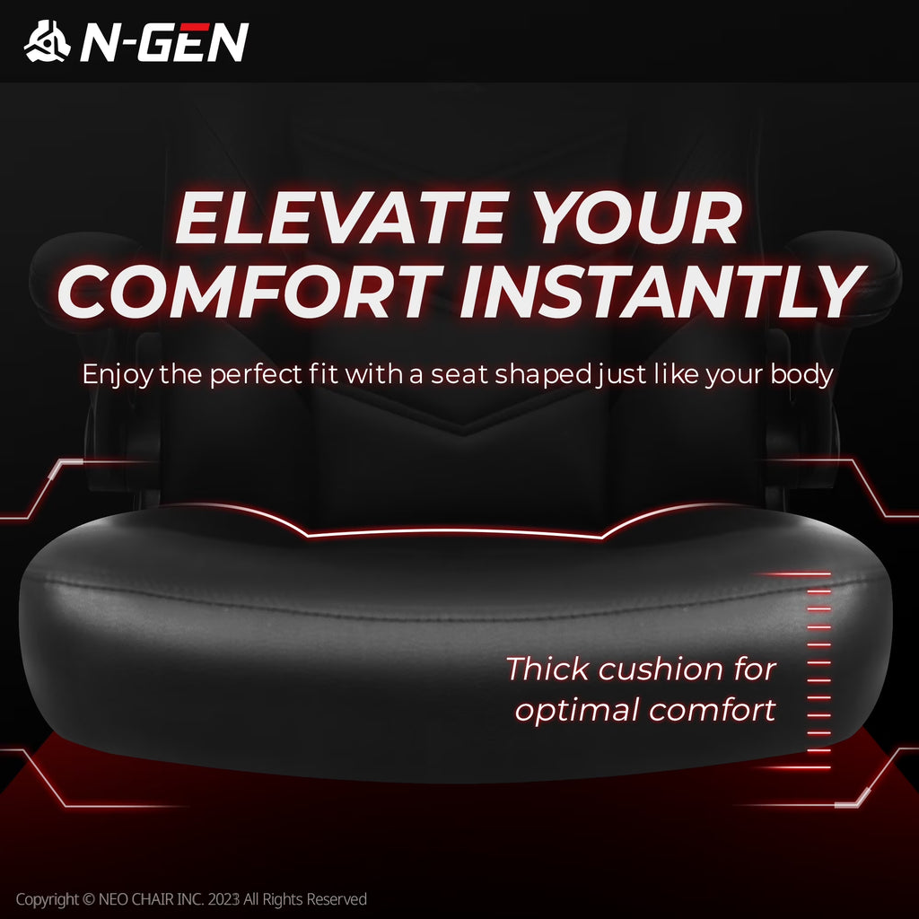 Level up your gaming setup with the N-GEN Black Gaming Chair! 🎮🖥️ Ergonomic design, flip-up armrests, and sleek PU leather make it the ultimate desk chair for gamers and professionals alike! #GamingChair #ErgonomicDesign #OfficeStyle
