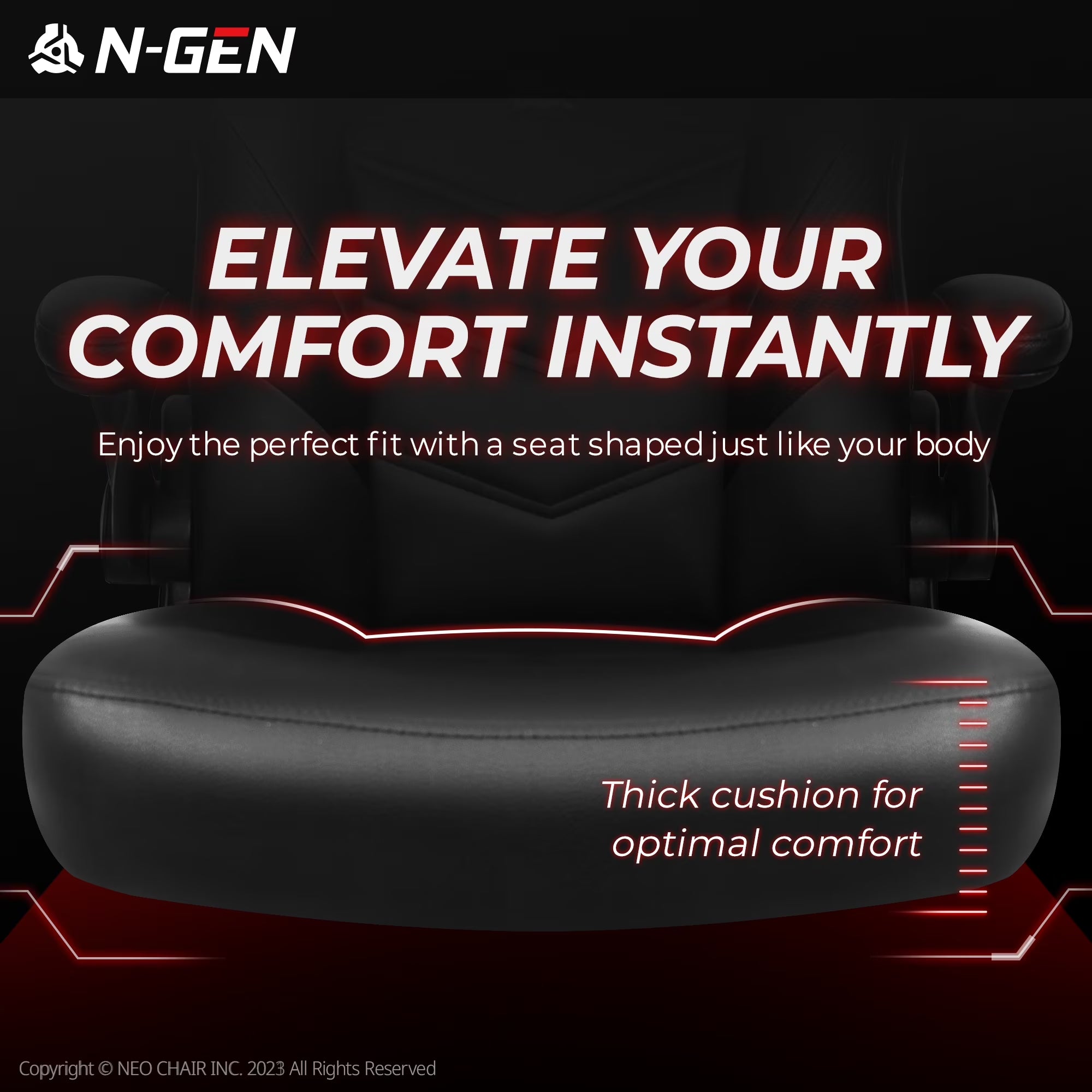Level up your gaming setup with the N-GEN Black Gaming Chair! 🎮🖥️ Ergonomic design, flip-up armrests, and sleek PU leather make it the ultimate desk chair for gamers and professionals alike! #GamingChair #ErgonomicDesign #OfficeStyle