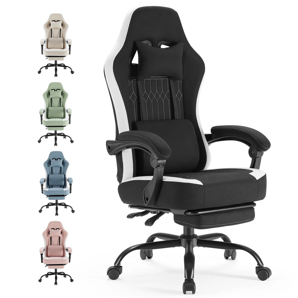 Gaming Chair, Office Chair High Back Computer Chair Executive Ergonomic Adjustable Swivel Task Chair, Black