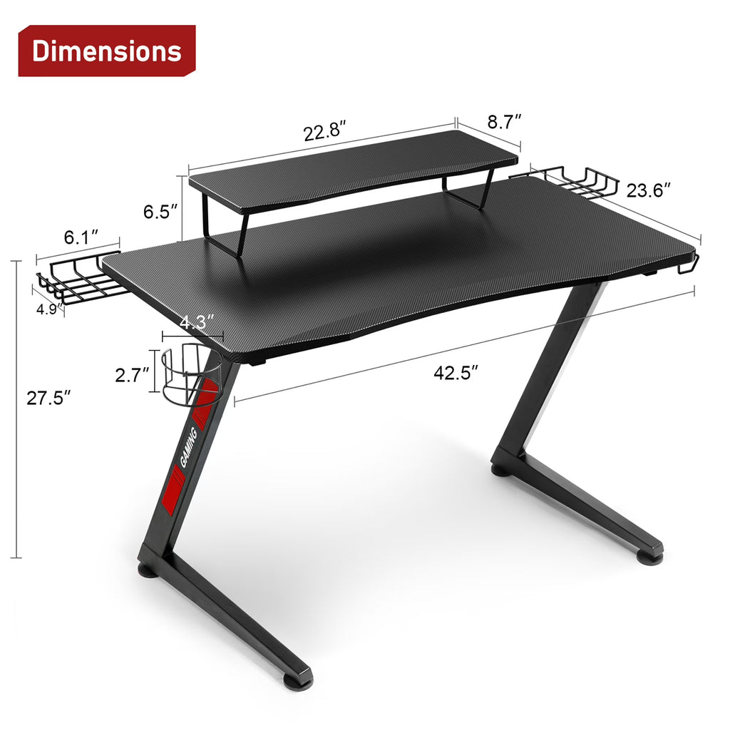 Level up your gaming setup with our sleek Ergonomic Curved LED Z-Leg Desk in Black! 🖤🎮✨