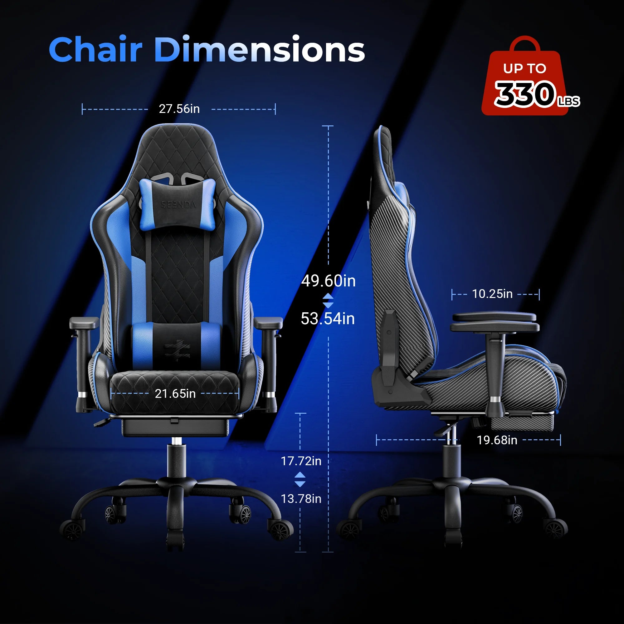 Gcpro-10 Gaming Chair, Big and Tall Video Game Chair with Footrest, High Back Ergonomic Computer Desk Chair Height Adjustable with Headrest and Lumbar Support