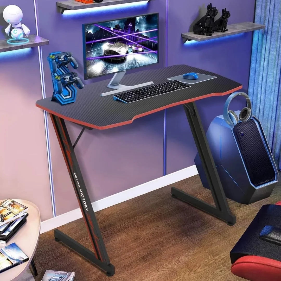 Level up your gaming setup with this sleek 39.4" Z-Shaped Desk! Perfect for your home office or gaming den, featuring an ergonomic design and handy headphone hook. 🚀🎮 #GamingDesk #GamerLife