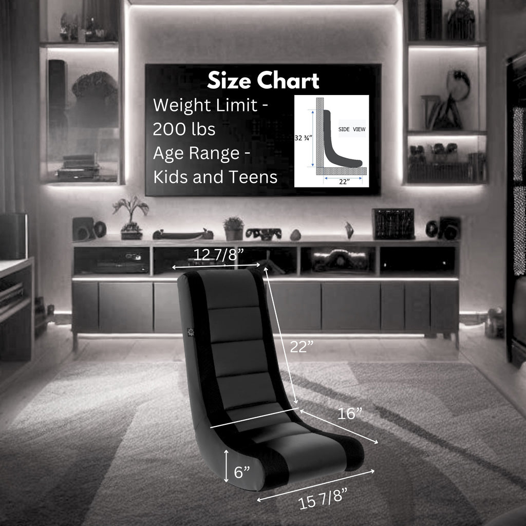 Level Up Your Gaming Experience: Classic Video Rocker Floor Chair for Kids & Teens! 🎮🖤 #GamingChair #Comfort #KidsGaming