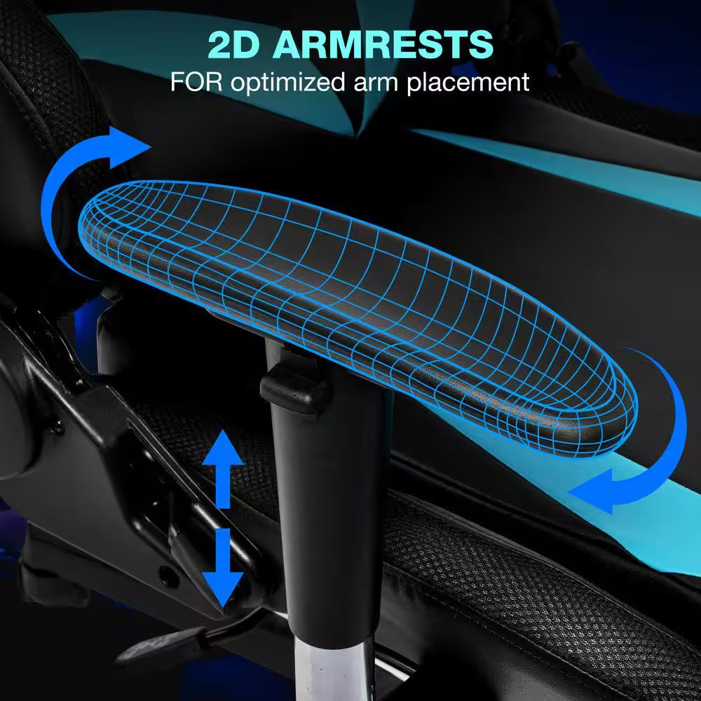 Level up your gaming experience with our stylish Blue Faux Leather Massage Reclining Chair! 🎮✨ Featuring Bluetooth speakers and adjustable armrests for ultimate comfort! #GamingChair #ErgonomicDesign #BluetoothSpeakers