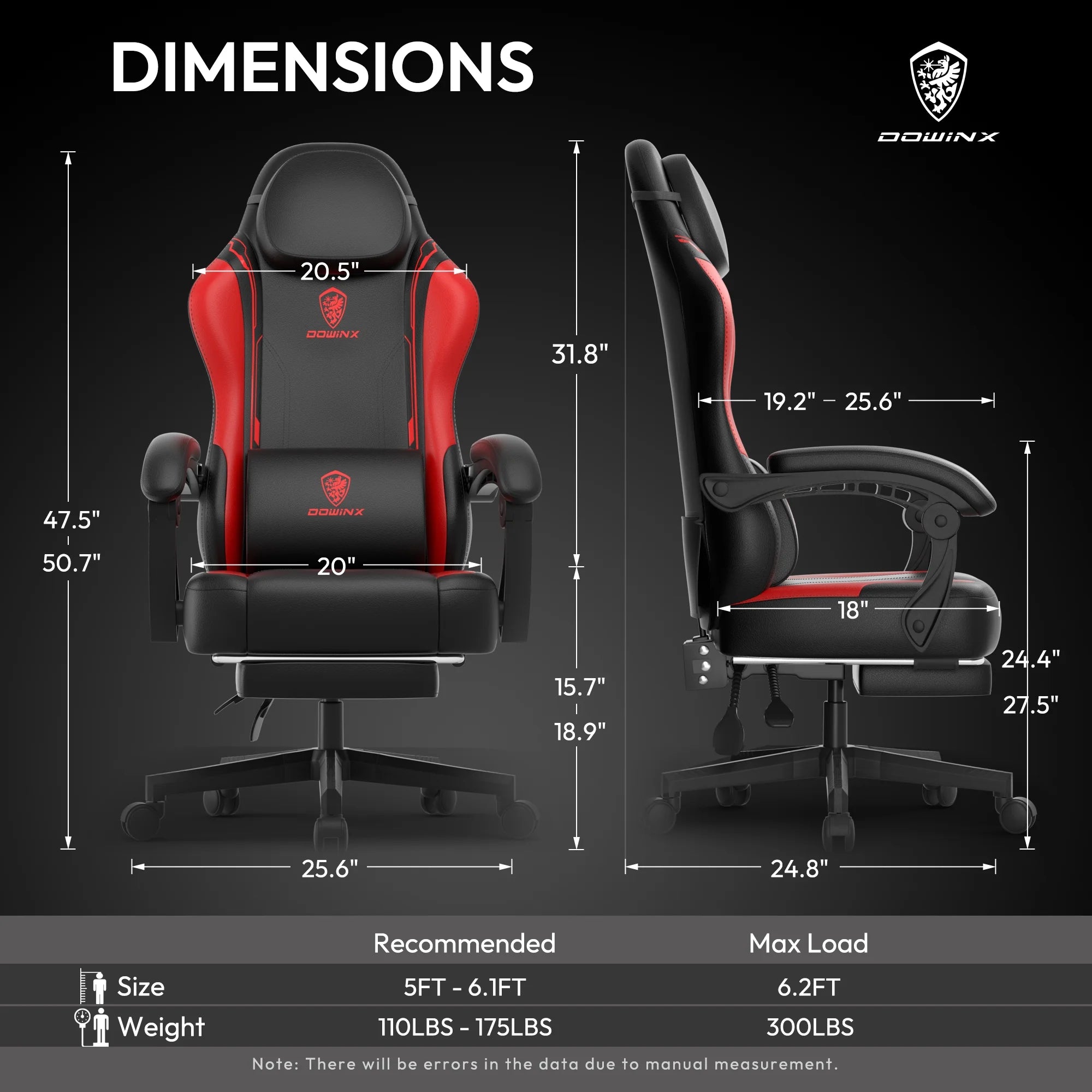 Level Up Your Comfort! 🎮🪑 Ergonomic Gaming Chair with Footrest & Massage Support - Perfect for Office & Gaming Sessions! Red Hot Style! 🔥 300LBS Capacity!