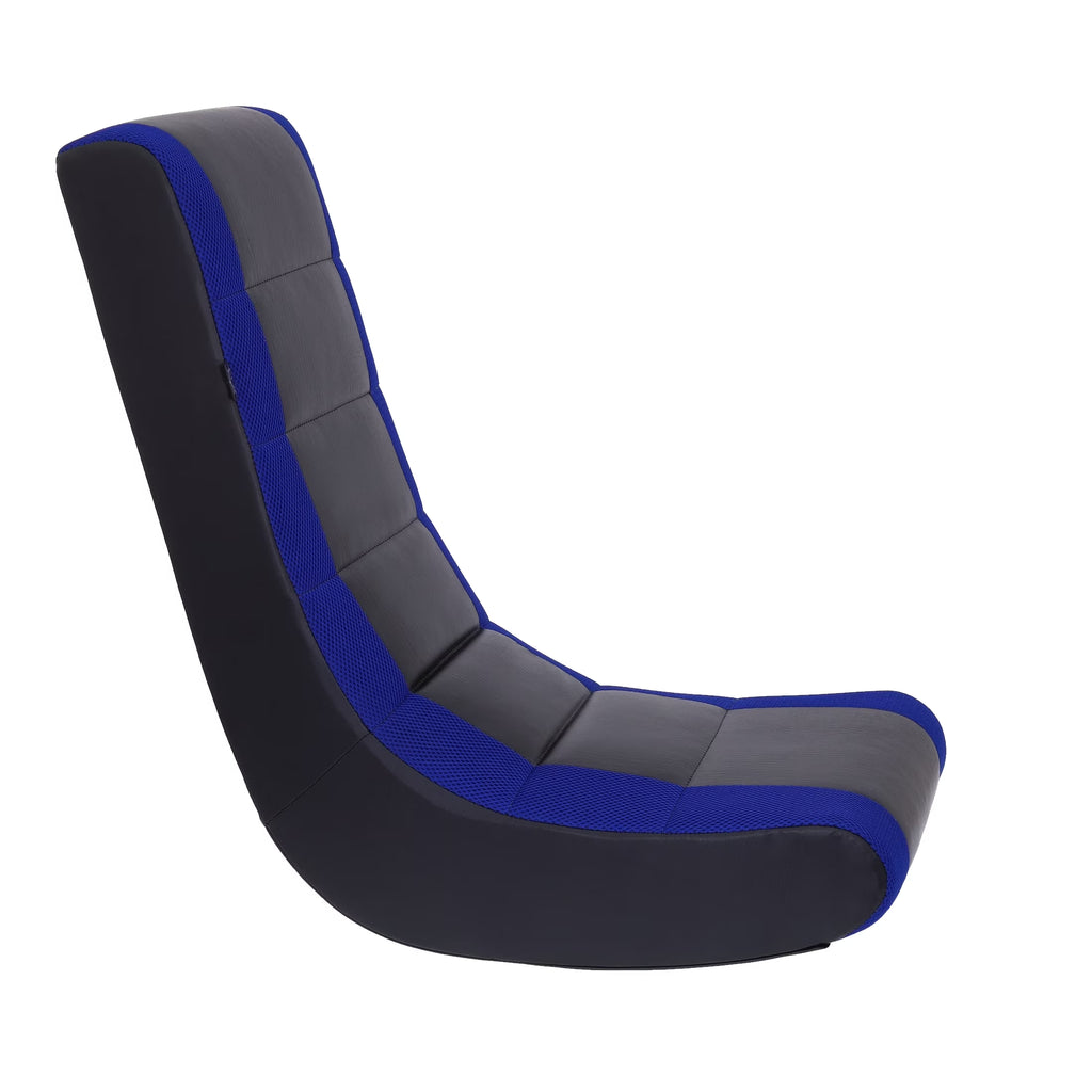 Level Up Your Gaming Experience with the Classic Video Rocker Floor Chair! Perfect for Kids & Teens in Stylish Black/Blue! 🎮🪑