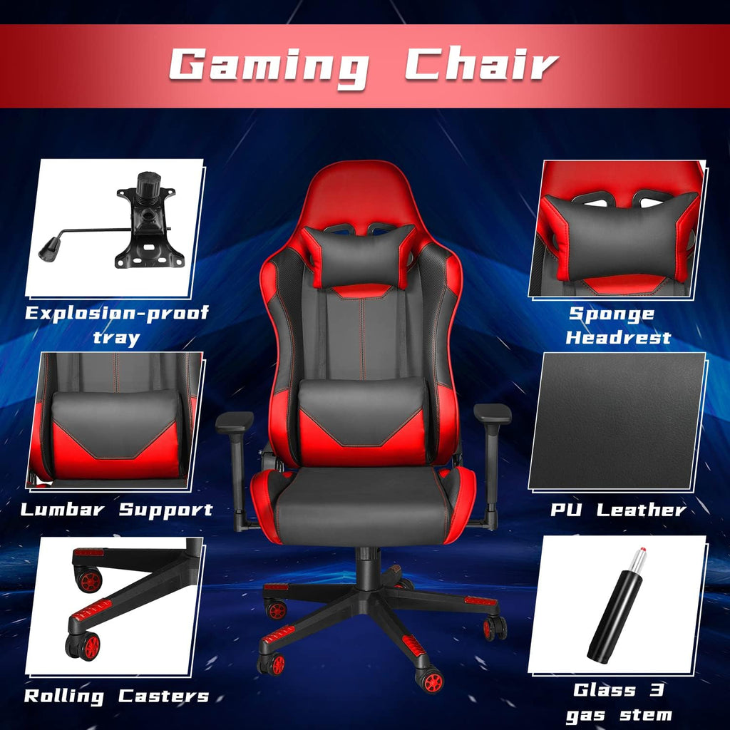 Level Up Your Gaming Experience with Our Ergonomic High Back Chair! Perfect for Teens, Supports Up to 400Lbs, Complete with Headrest & Lumbar Support! 🔥🕹️ #GamingChair #Comfort #GameOn