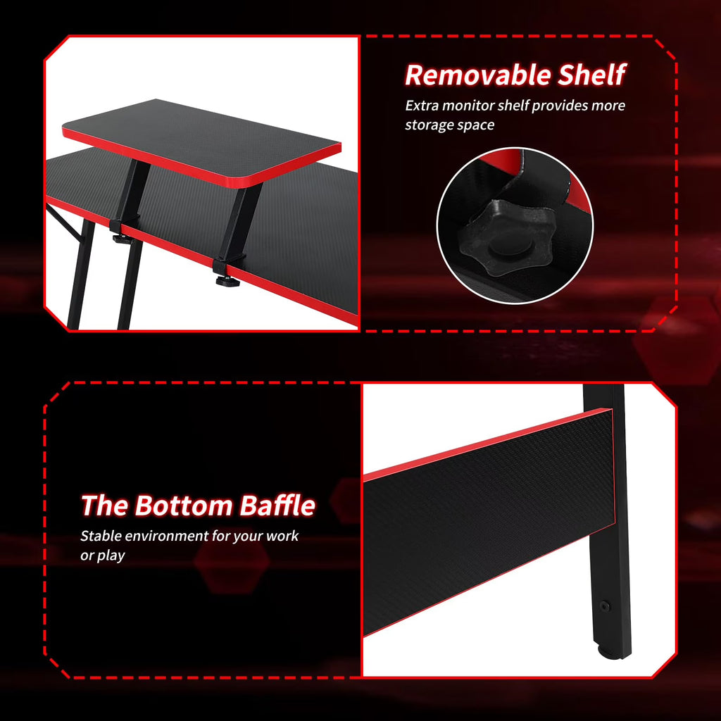 Transform Your Space! 🖥️✨ Discover the Ultimate 50" L-Shaped Gaming Desk - Ideal for Your Home Office & Gaming Needs! 🕹️🖤