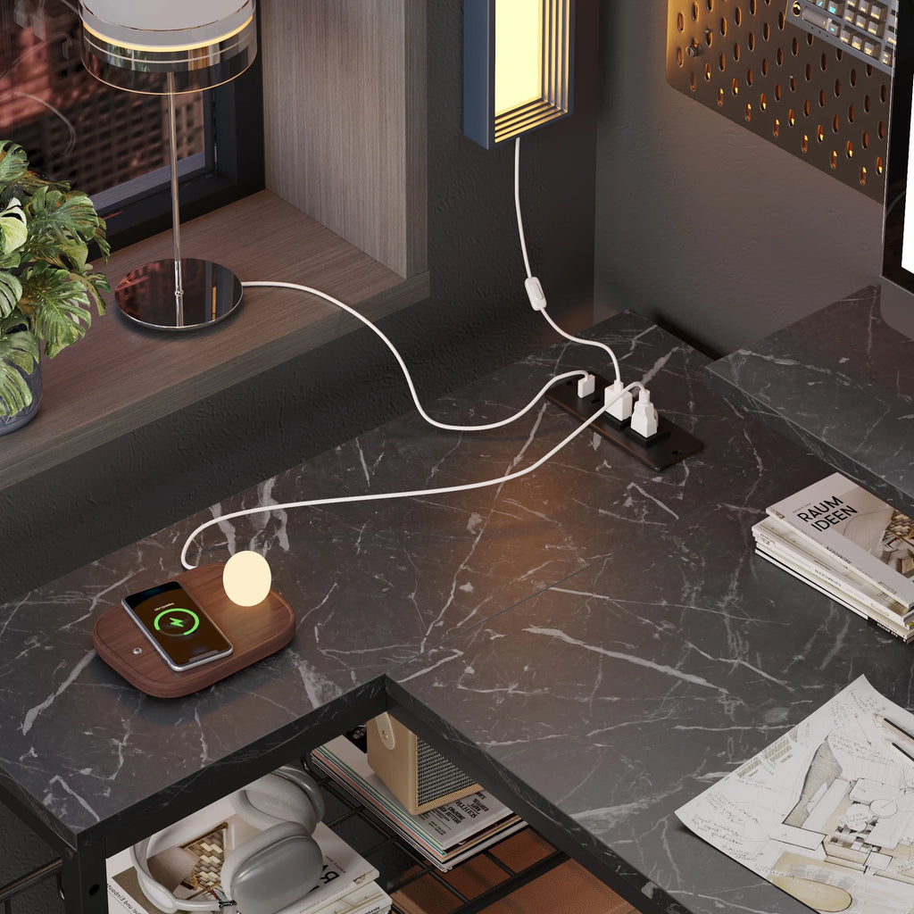 Level up your gaming setup with this sleek 42" Reversible L-Shaped Desk! 🌟 Featuring power outlets, LED lights, a monitor stand, and headset hooks, it's perfect for small spaces, bedrooms, and home offices! 🖤✨ #GamingDesk #HomeOffice #SmallSpaceLiving