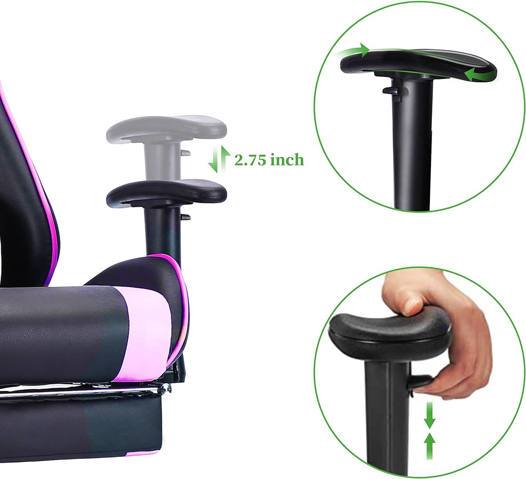 Transform Your Gaming Experience with Our Chic Pink Gaming Chair! 🎮💖 Ergonomic Comfort & Adjustable Footrest Await! #GamerLife #GamingChair