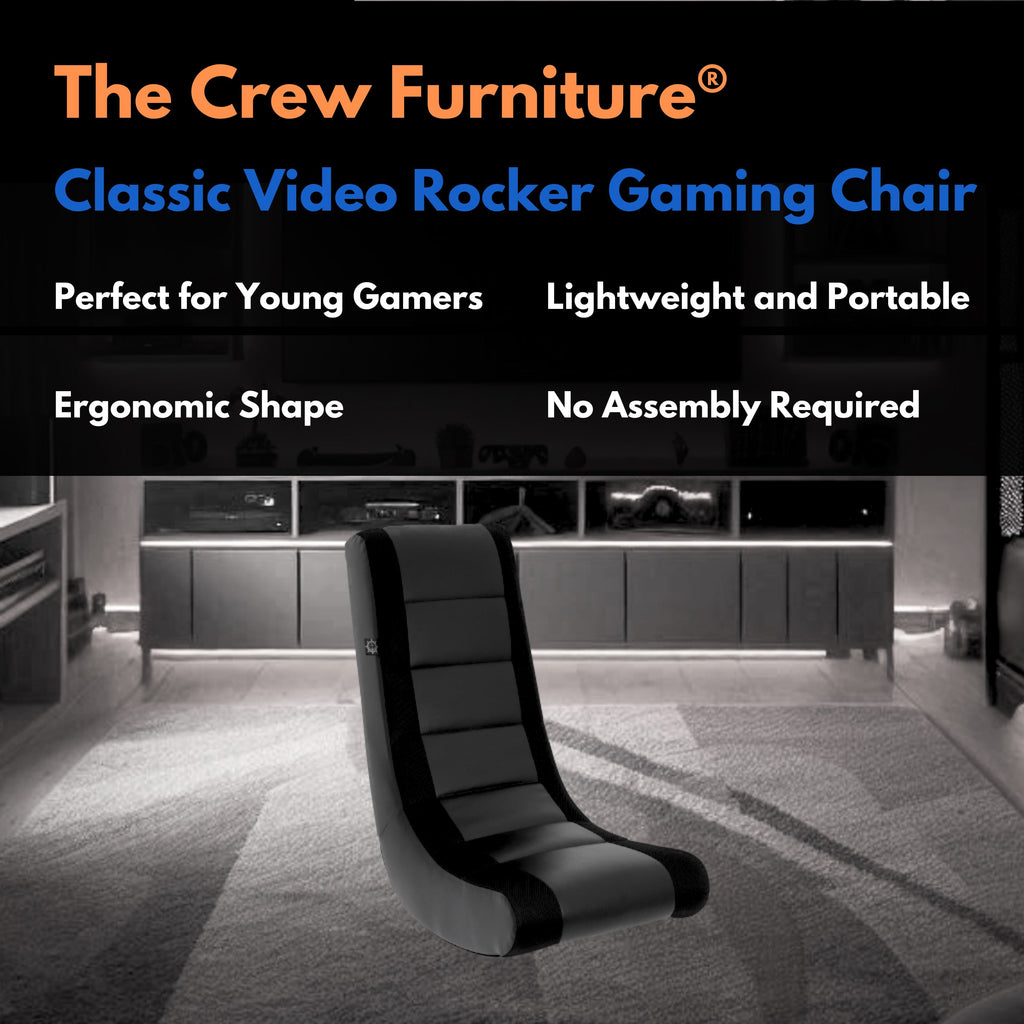 Level Up Your Gaming Experience: Classic Video Rocker Floor Chair for Kids & Teens! 🎮🖤 #GamingChair #Comfort #KidsGaming