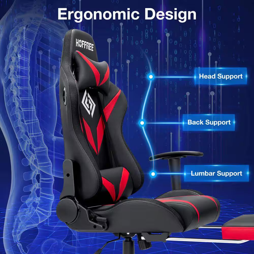 Level up your gaming experience with our sleek Red Faux Leather Massage LED Reclining Chair! 🎮✨ Enjoy Bluetooth speakers and adjustable armrests for ultimate comfort! #GamingChair #ErgonomicDesign