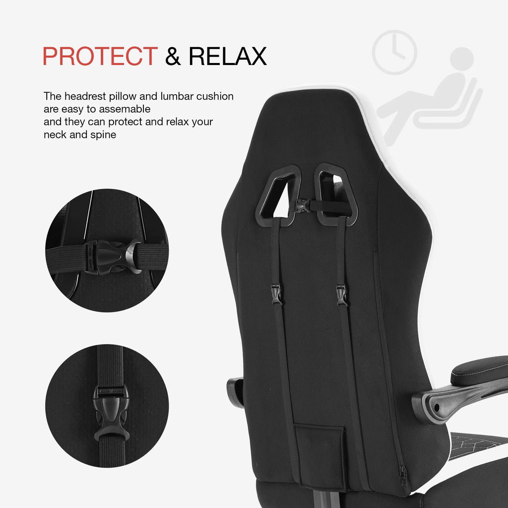 Gaming Chair, Office Chair High Back Computer Chair Executive Ergonomic Adjustable Swivel Task Chair, Black