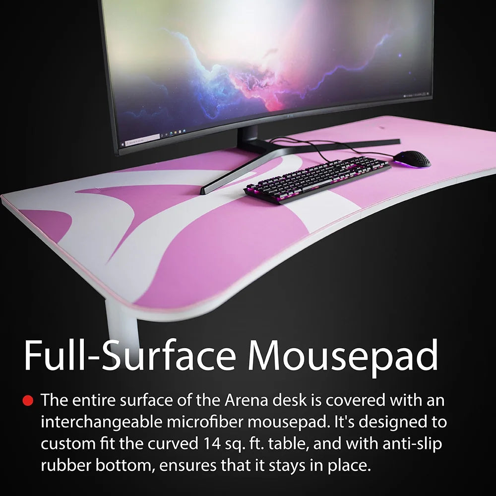 Arena Gaming Desk - White Pink