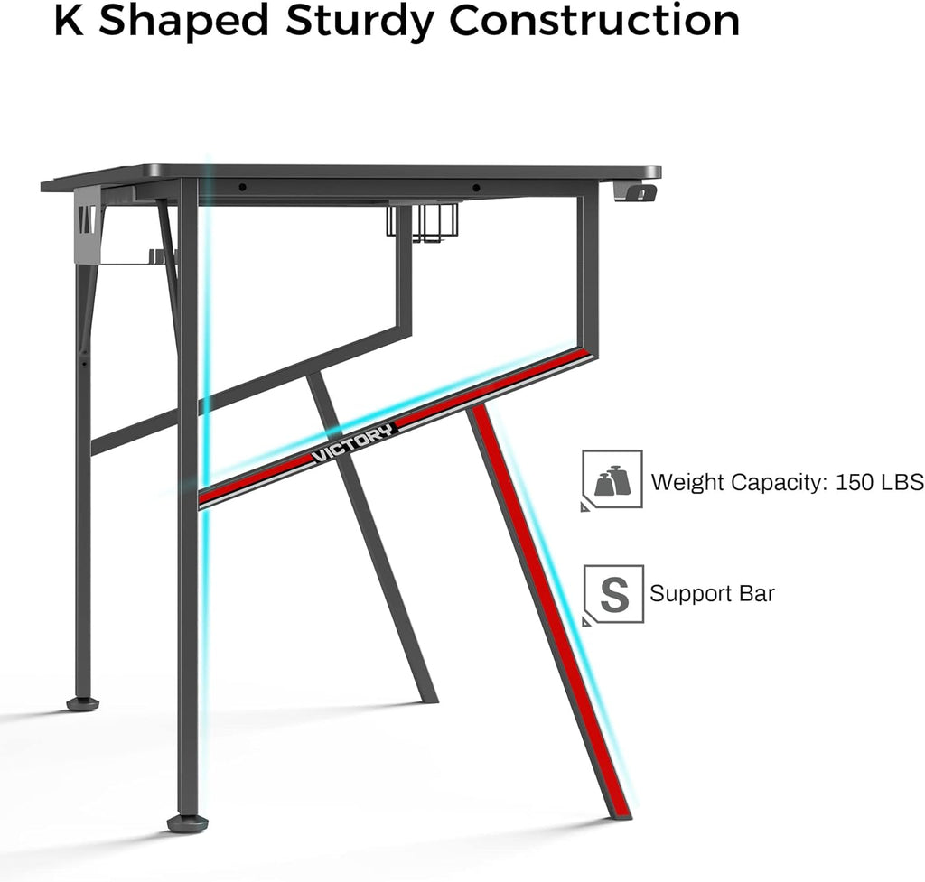 Transform Your Gaming Space! 🚀🖤 Discover the Ultimate 47-Inch K Shaped Desk with Everything You Need: Cable Management, Controller Stand, Cup Holder, Headphone Hook & a Free Mouse Pad! 🎮✨ #GamingDesk #GamerVibes