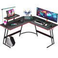 L-Shaped Gaming Desk 51" Corner Office Desk W/ Removable Monitor Riser, Black