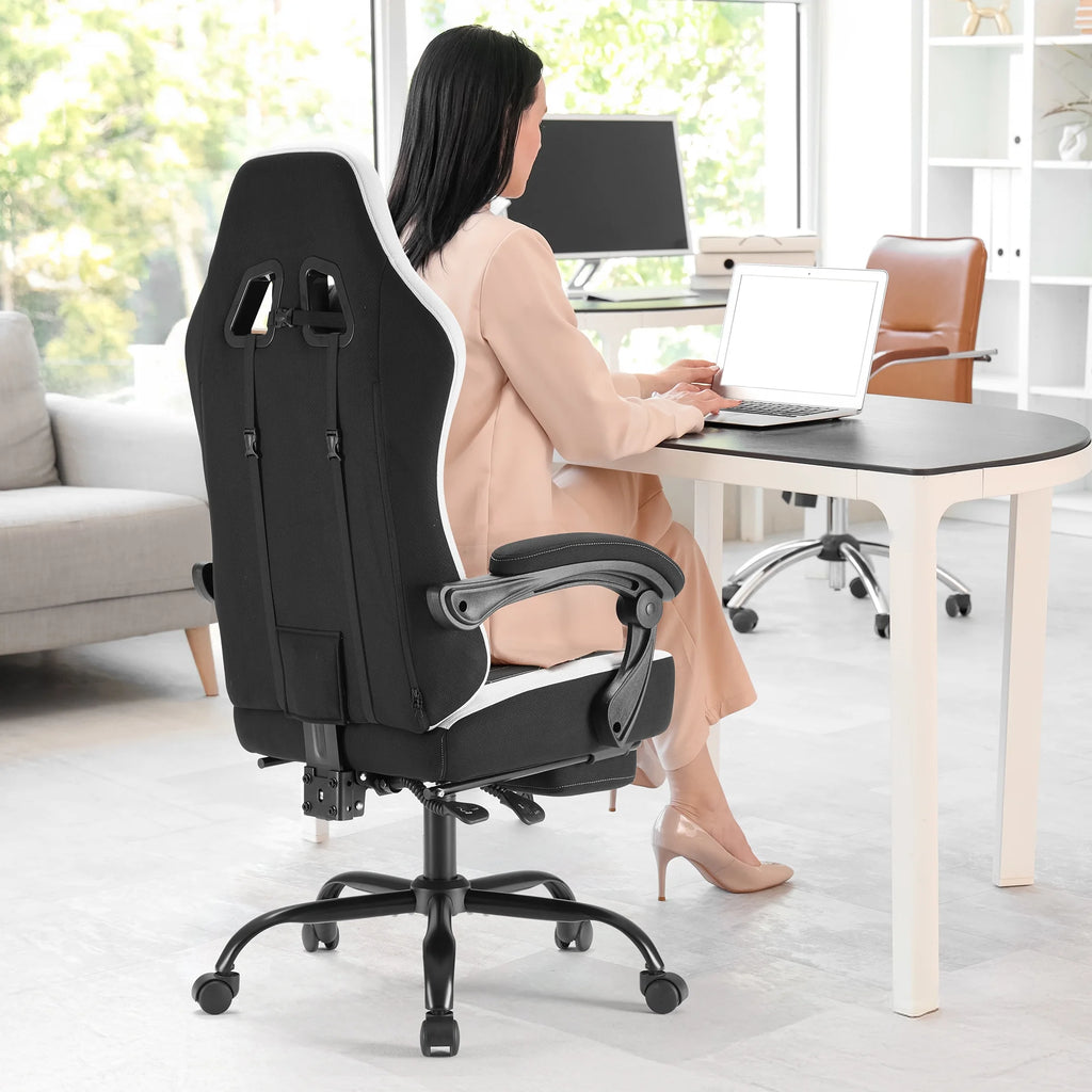 Gaming Chair, Office Chair High Back Computer Chair Executive Ergonomic Adjustable Swivel Task Chair, Black