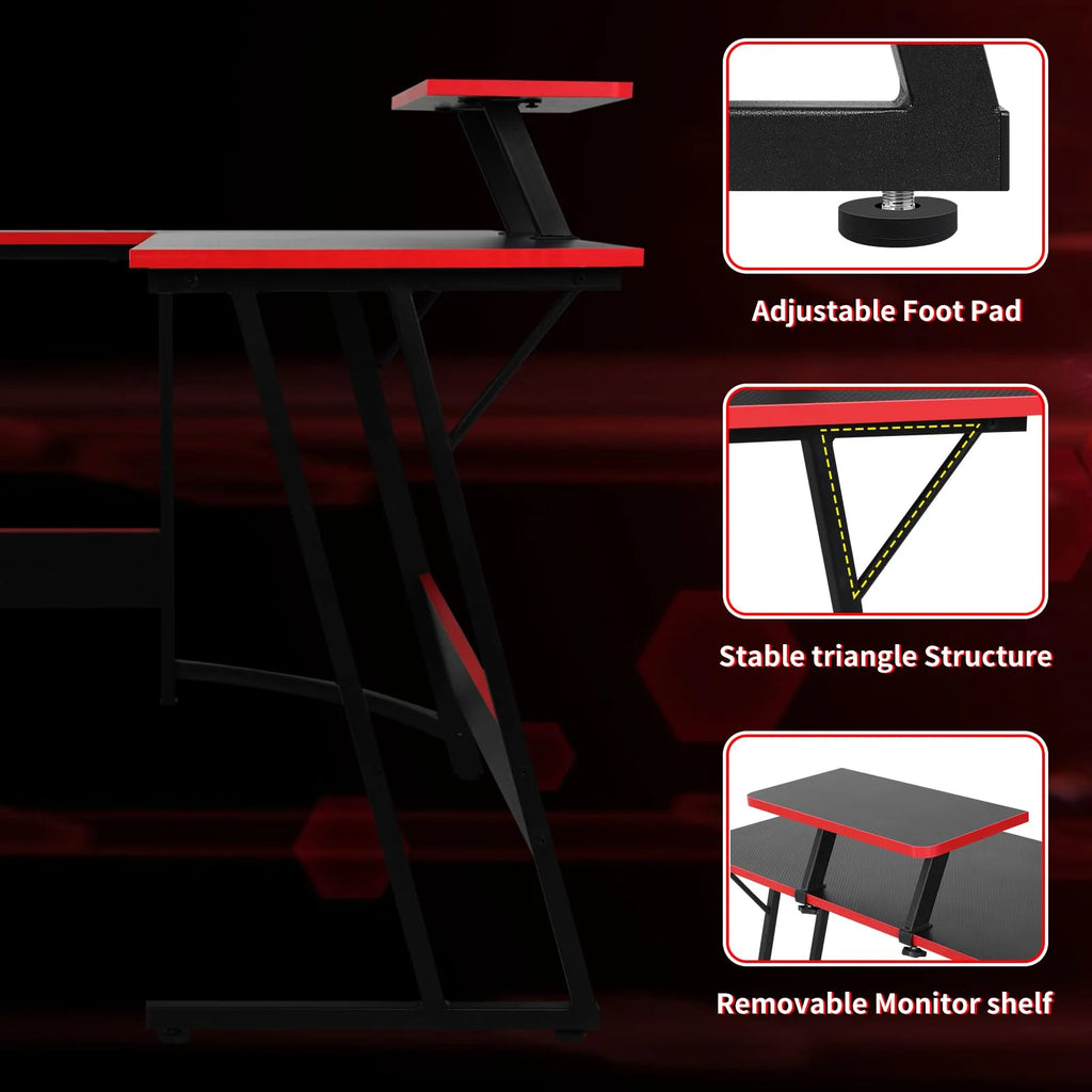 Transform Your Space! 🖥️✨ Discover the Ultimate 50" L-Shaped Gaming Desk - Ideal for Your Home Office & Gaming Needs! 🕹️🖤